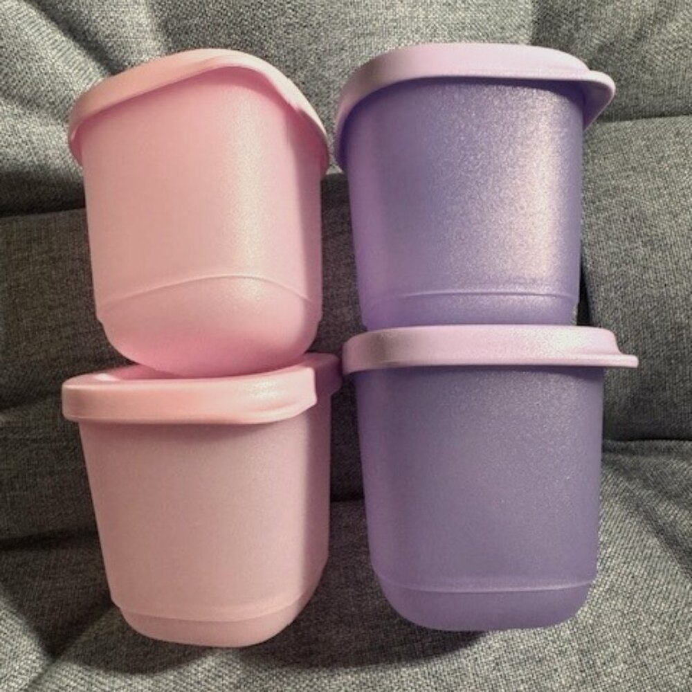 Tupperware Basic Bright/Cubix Mini Square 4pc Set